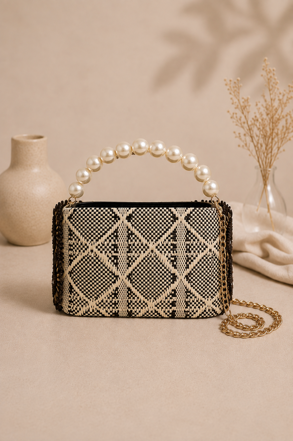 Daisy Bloom Pearl Handbag
