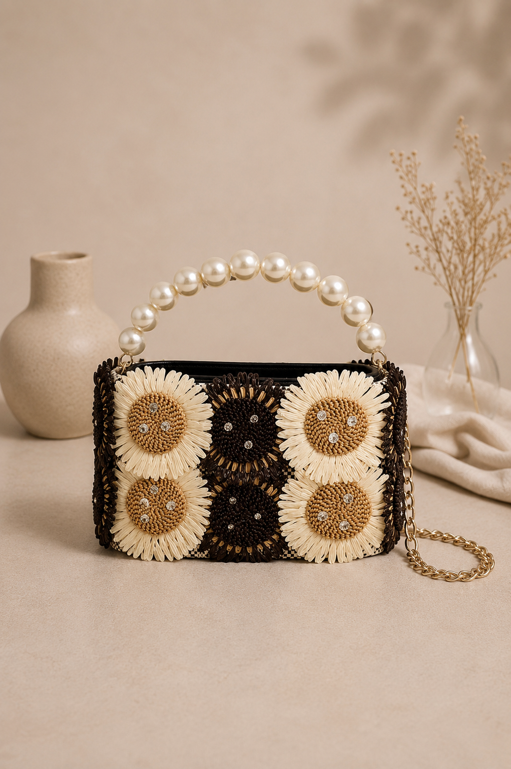 Daisy Bloom Pearl Handbag